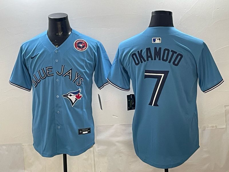 Men 2026 Toronto Blue Jays #7 Okamoto Light Blue Game Nike MLB Jersey style 008